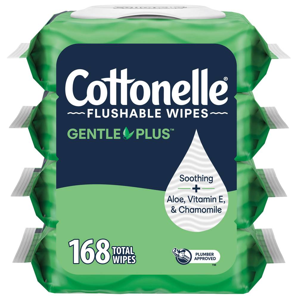 Cottonelle Gentle Plus Flushable Wipes (14.2 oz, 4 ct)