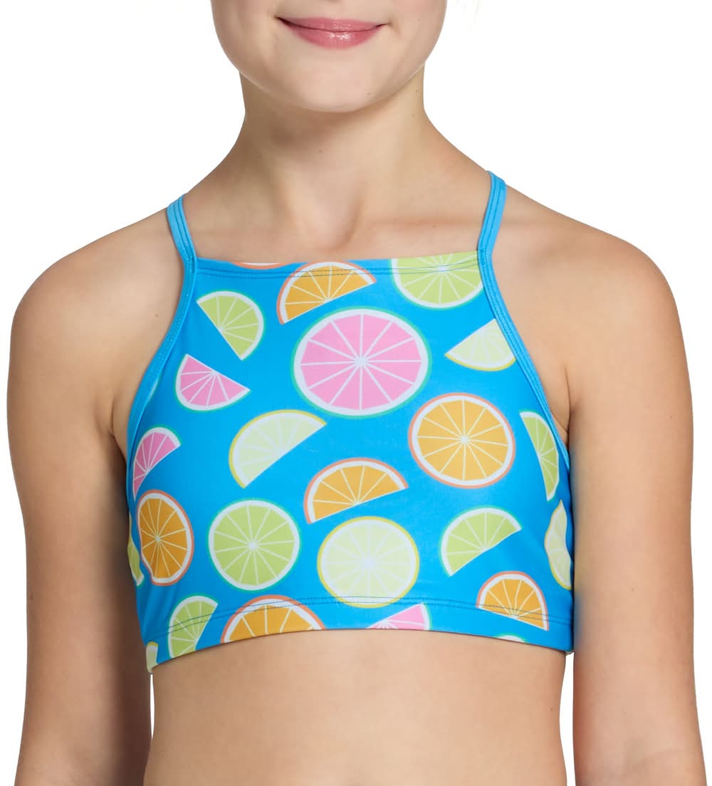 DSG Girls' Strappy Halter Swim Top (Main Squeeze, M)