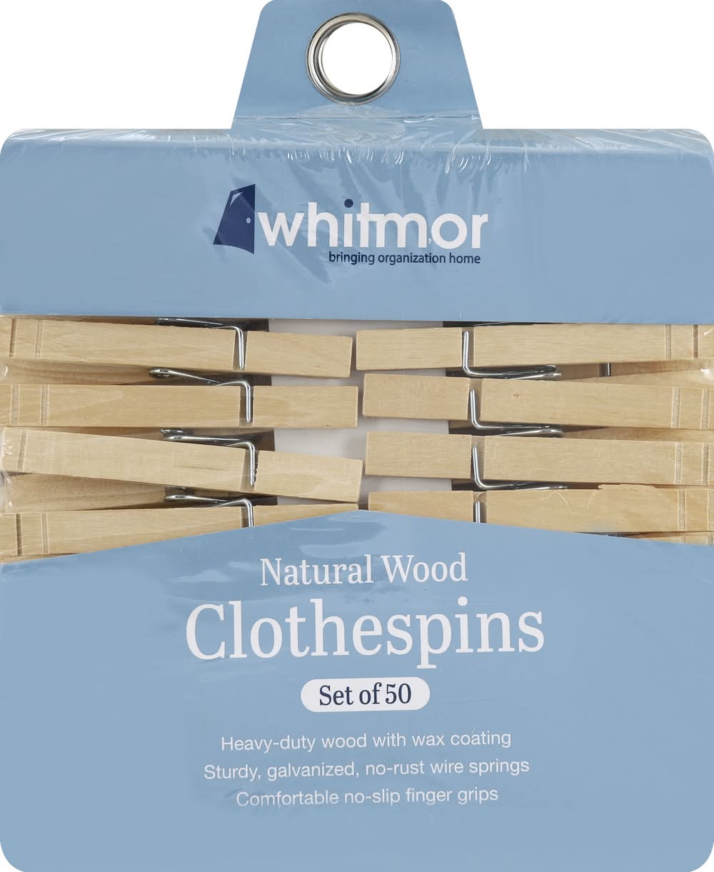 Whitmor Wooden Clothespins (50 ct)