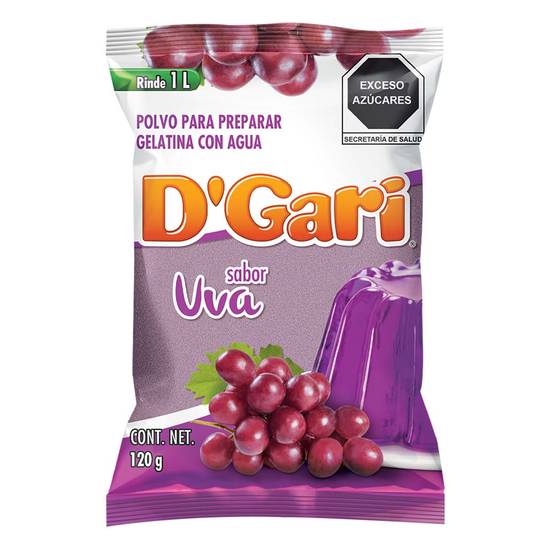 D'gari polvo para gelatina sabor uva (sobre 120 g)
