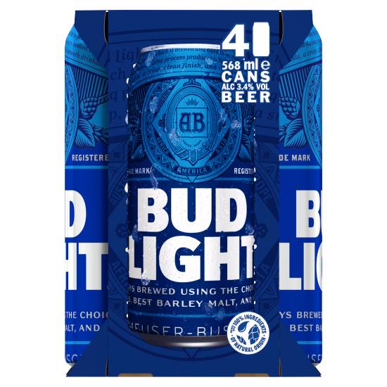 Bud Light Beer 4 X 568ml