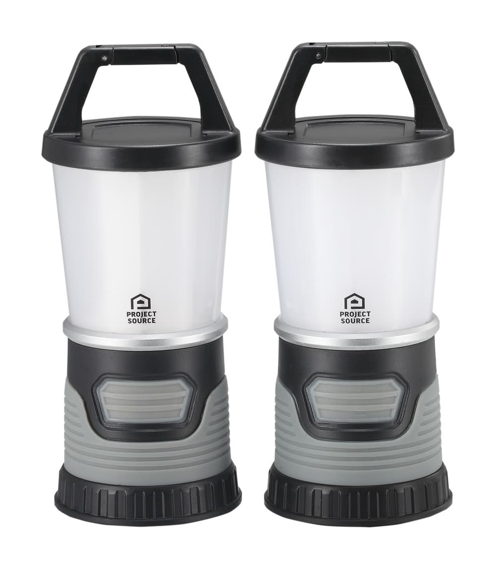 Project Source 500-Lumen 3 -Mode LED Camping Lantern 2 -Pack