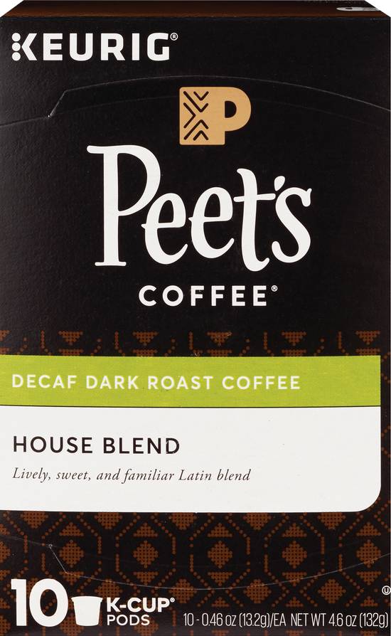 Peet's Coffee Decaf House Blend K-Cup Pods, 10 CT