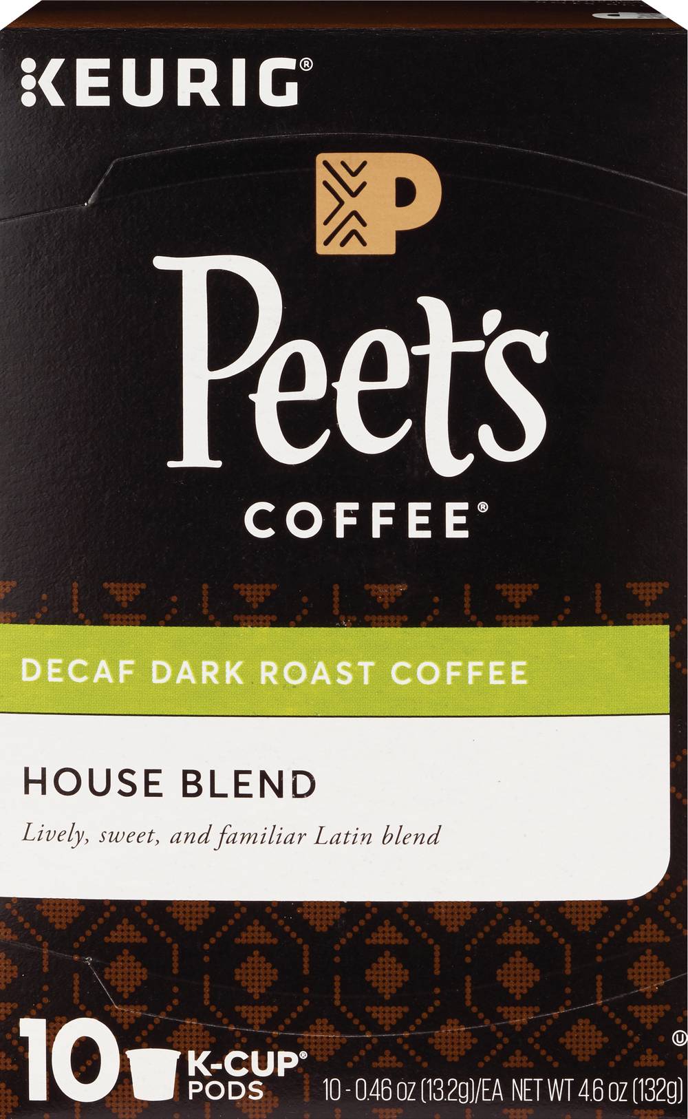 Peet'S Coffee Decaf House Blend K-Cup Pods, 10 Ct