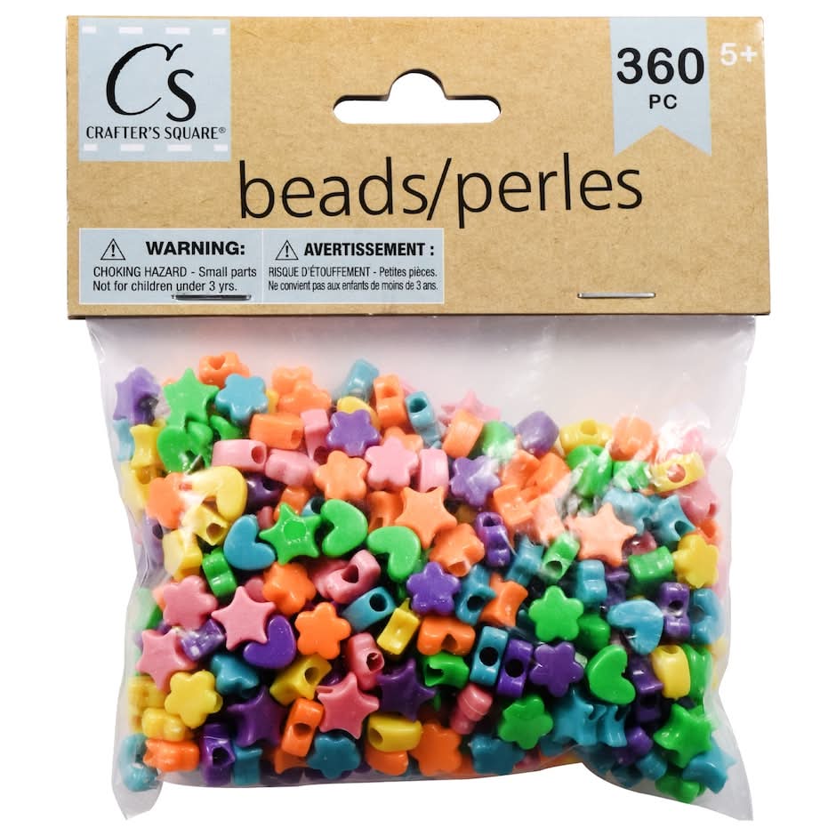 Crafters Square Craft Beads 5+ Year, Assorted (360 ct)
