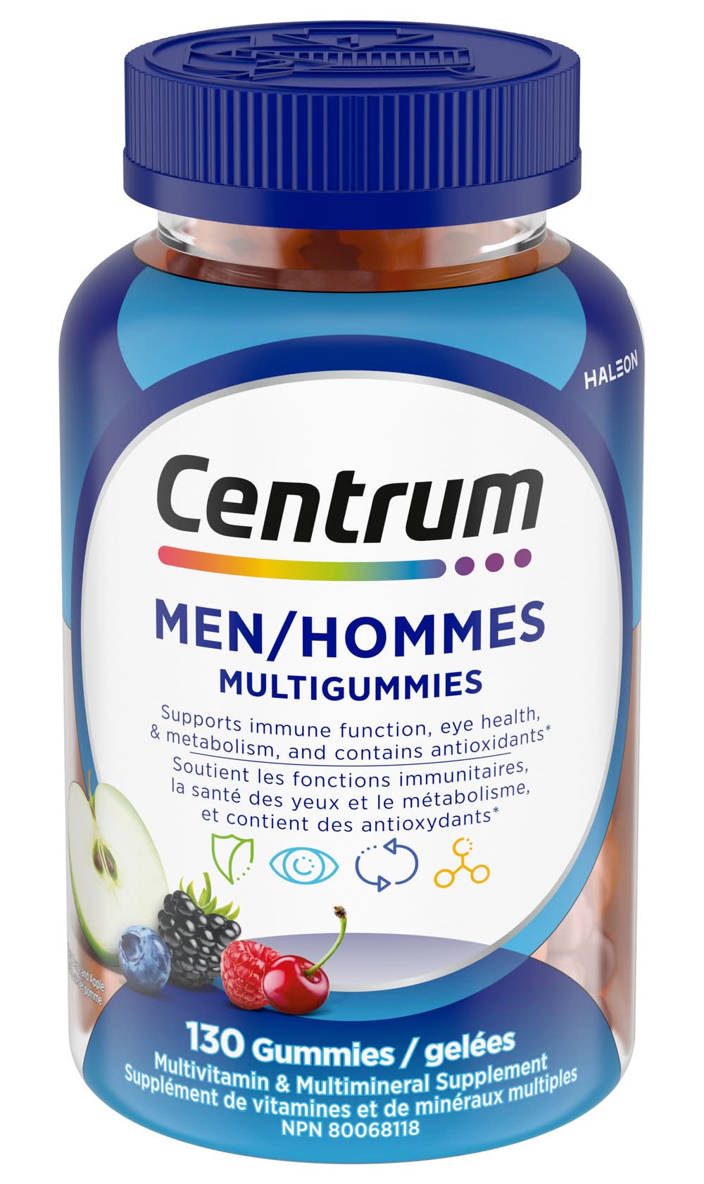 Centrum Multivitamin & Multimineral Supplement Gummies, Cherry-Berry-Apple, Men (240 g, 130 ct)