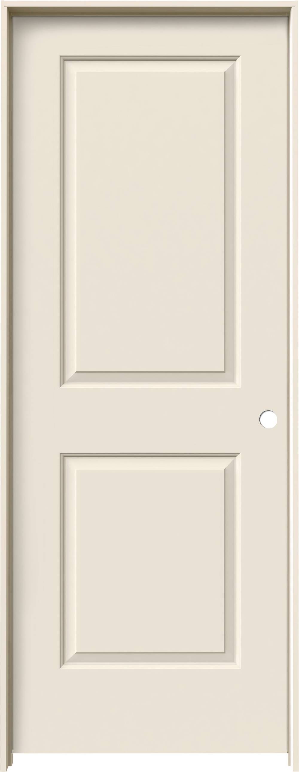 RELIABILT 28-in x 80-in Hollow Core 2-panel Square Left Hand Smooth Primed Molded Composite Flat Jamb Single Prehung Interior Door | LO796116