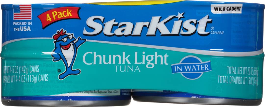Starkist Wild Caught Chunk Light Tuna in Water (4 ct)