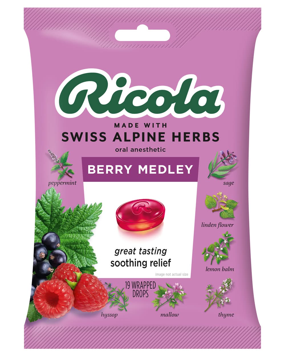 Ricola Throat Oral Drops, Berry Medley (4.8 oz, 19 ct)
