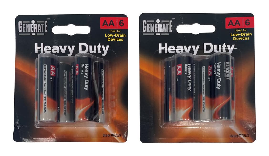 Generate Heavy Duty Aa Batteries 6 Ct