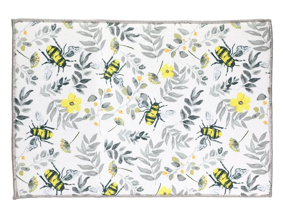 Home Collection Bees Print Dish Drying Mats, 12x18 in