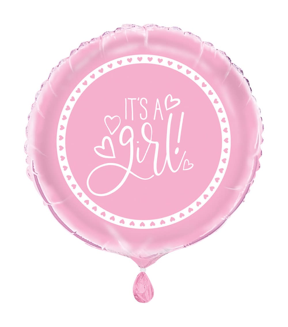321 Party! 17" Pink Hearts Baby Shower Balloon