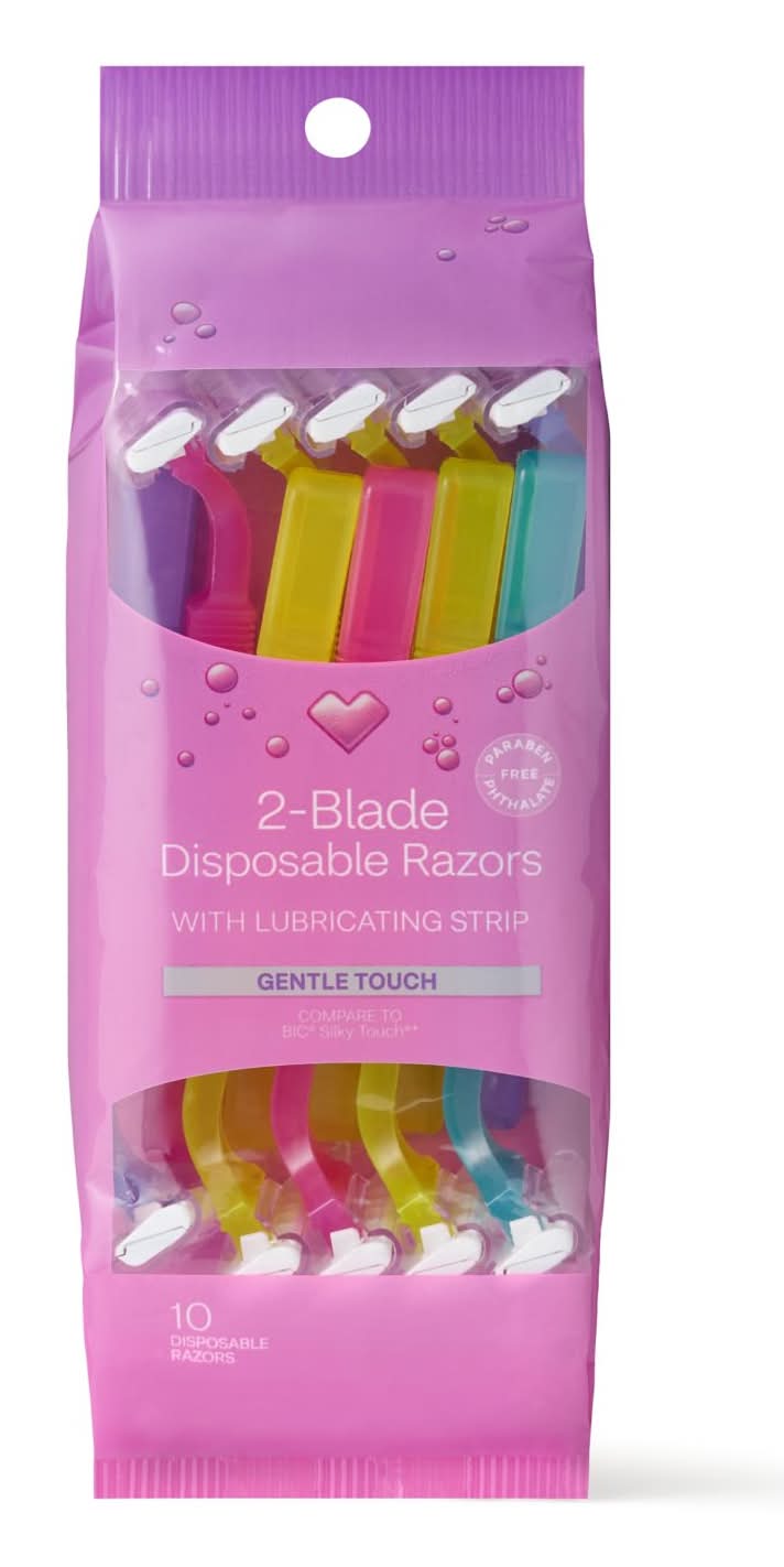 CVS Pharmacy Gentle Touch 2 Blade Disposable Razors With Lubricating Strip (10 ct)