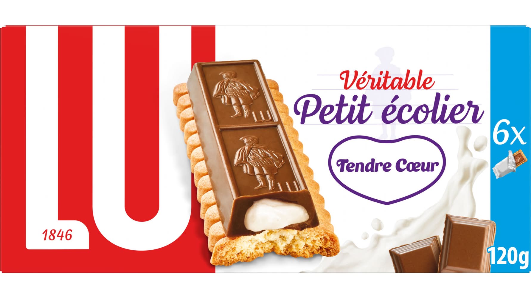 LU - Biscuit véritable petit écolier tendre cœur au lait (6)