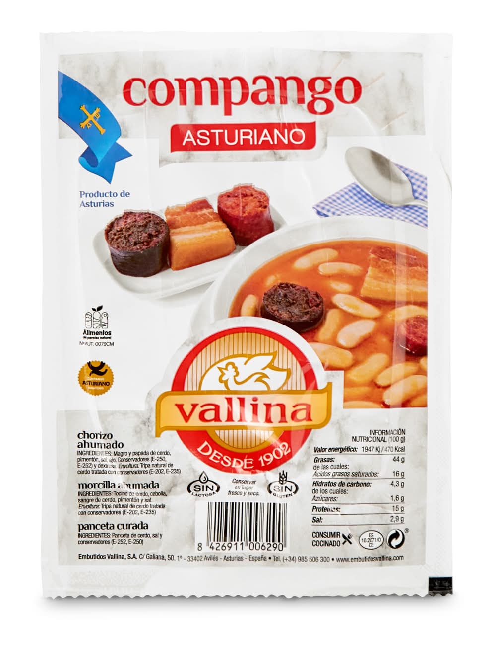 Compango Asturiano Vallina Bolsa 250 G