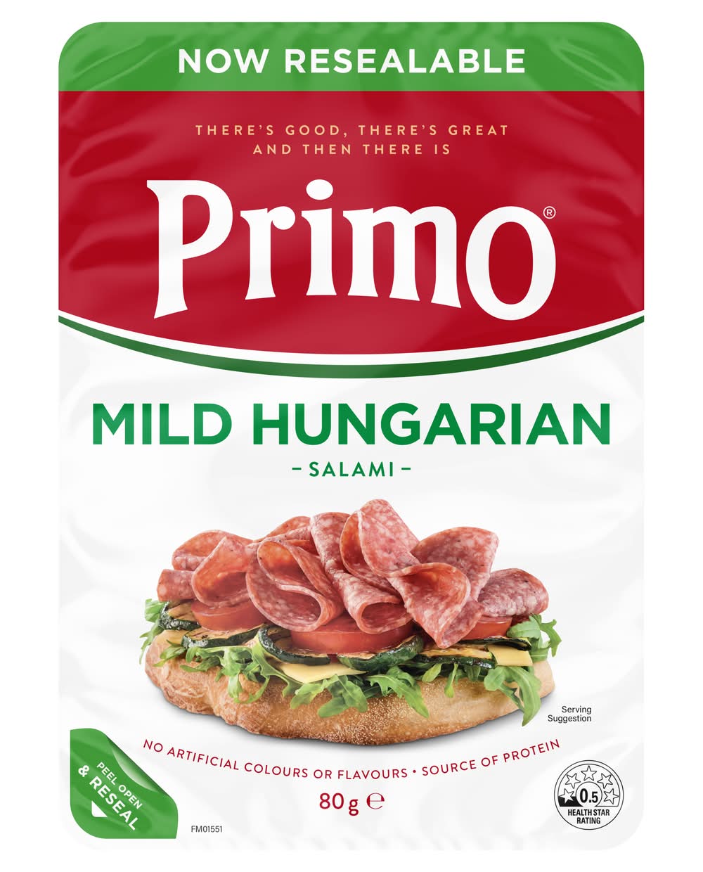 Primo Thinly Sliced Mild Hungarian Salami (80g)