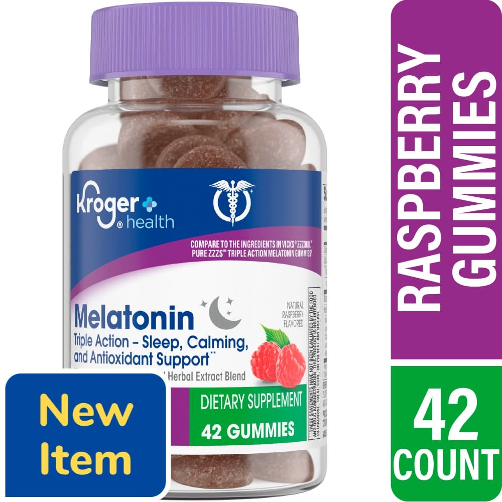 Kroger Melatonin Gummies 6 mg, Raspberry (42 ct)
