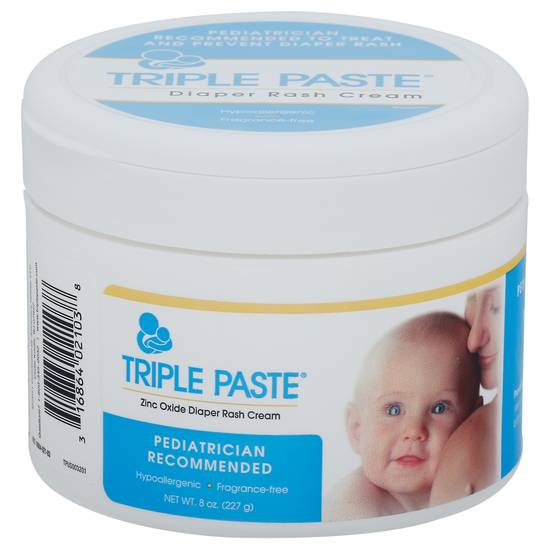Triple Paste Diaper Rash Cream, Zinc Oxide - 8 oz