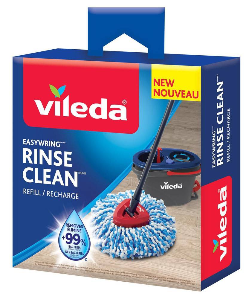 Vileda recharge de vadrouille rotative rinseclean (1 unité) - rinseclean spin mop refill (1 unit)