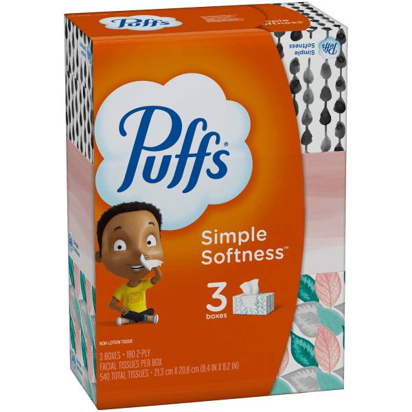 Puffs Basic 2-ply White Facial Tissues