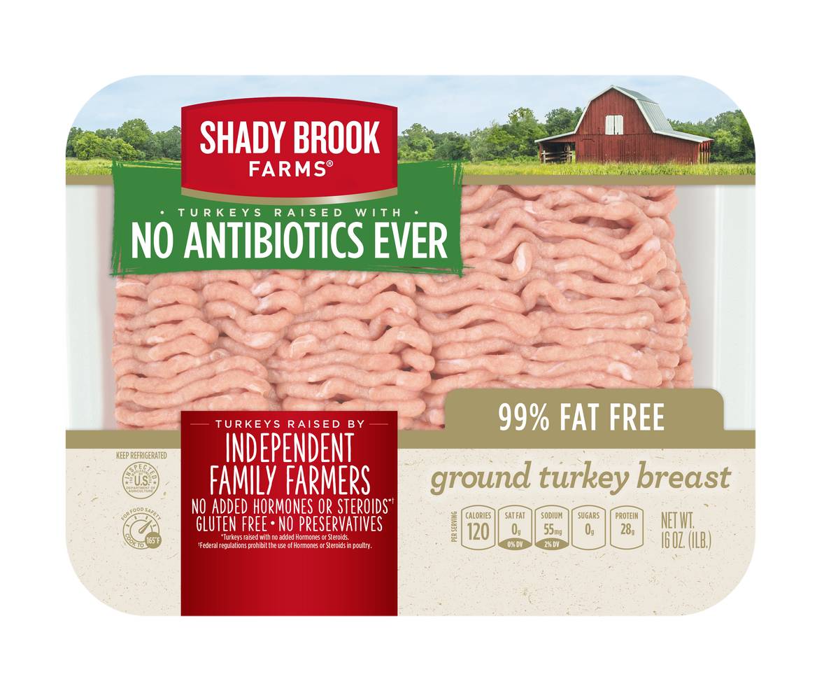 Shady Brook Farms Fat Free No Antibiotics Ever Ground Turkey Breast Tray (1 lbs)