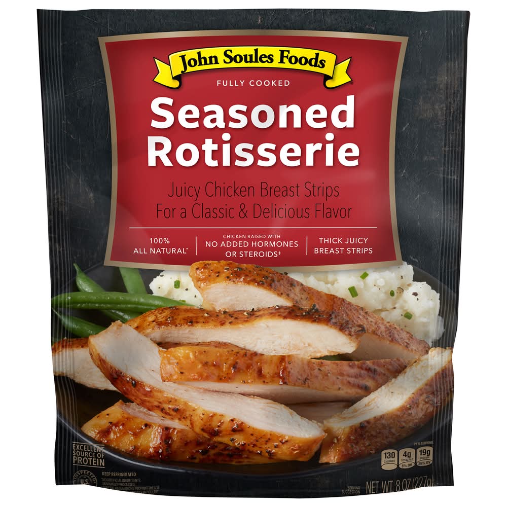 John Soules Foods Rotisserie Seasoned Chicken Breast Strips (8 oz)