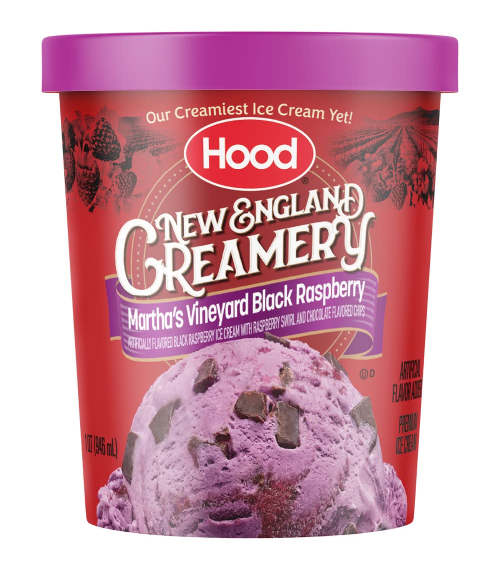Hood Creamery Premium Martha's Vineyard Ice Cream, Black Raspberry (1 qt)