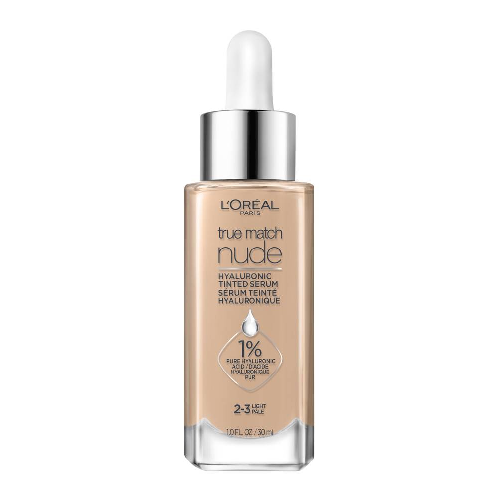 L'oreal Paris True Match Nude Hyaluronic Tinted Serum Hydrates All-In-1, Light 2-3 (1 fl oz)