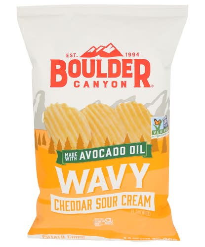 Boulder Canyon Cheddar Sour Cream Avocado Oil Wavy Potato Chips