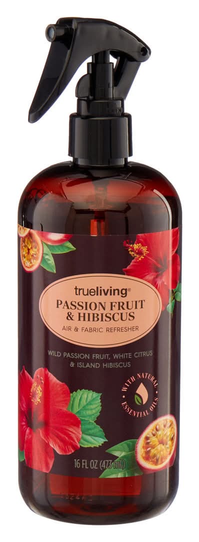 True Living Air & Fabric Freshener Spray Passion Fruit & Hibiscus 16 Fl Oz