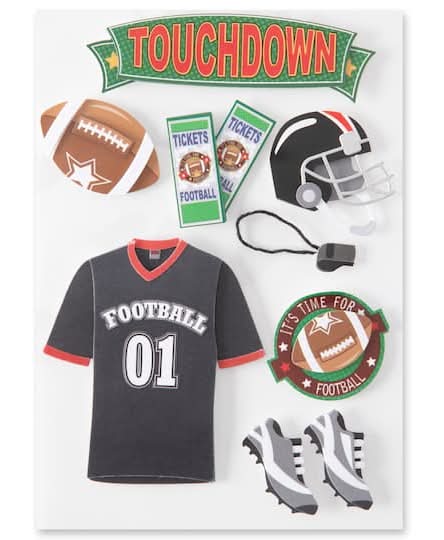 Recollections Football Dimensional Stickers (4.15" x 7.4"/Assorted)