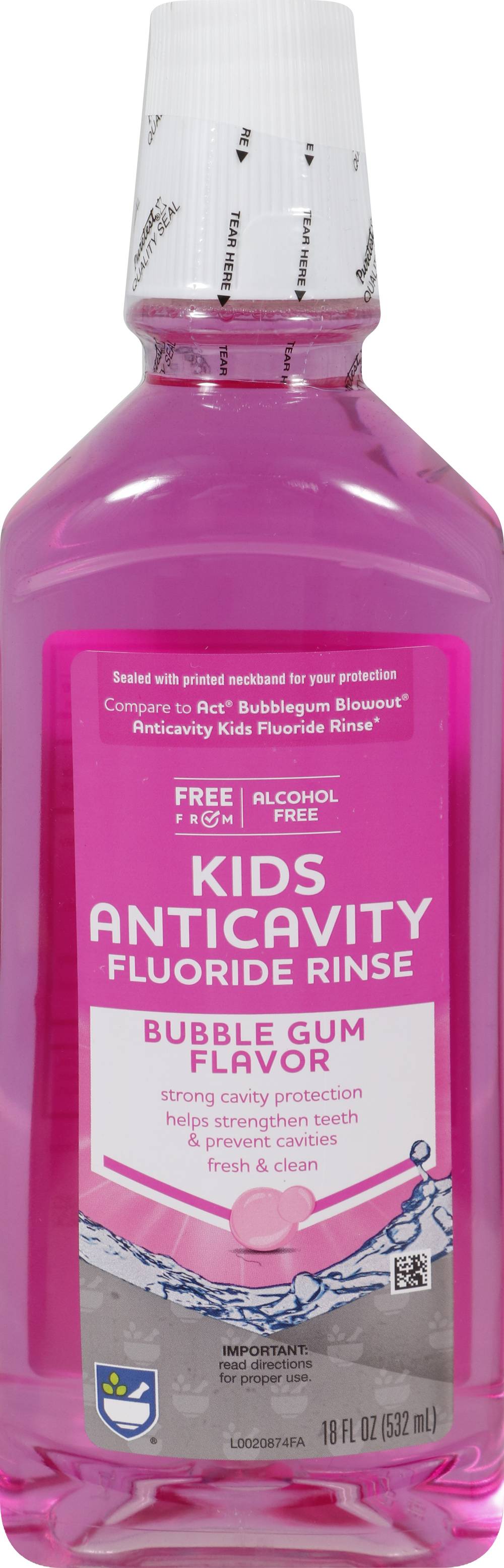 Rite Aid Kids Anticavity Fluoride Rinse - Bubble Gum, 18 fl oz