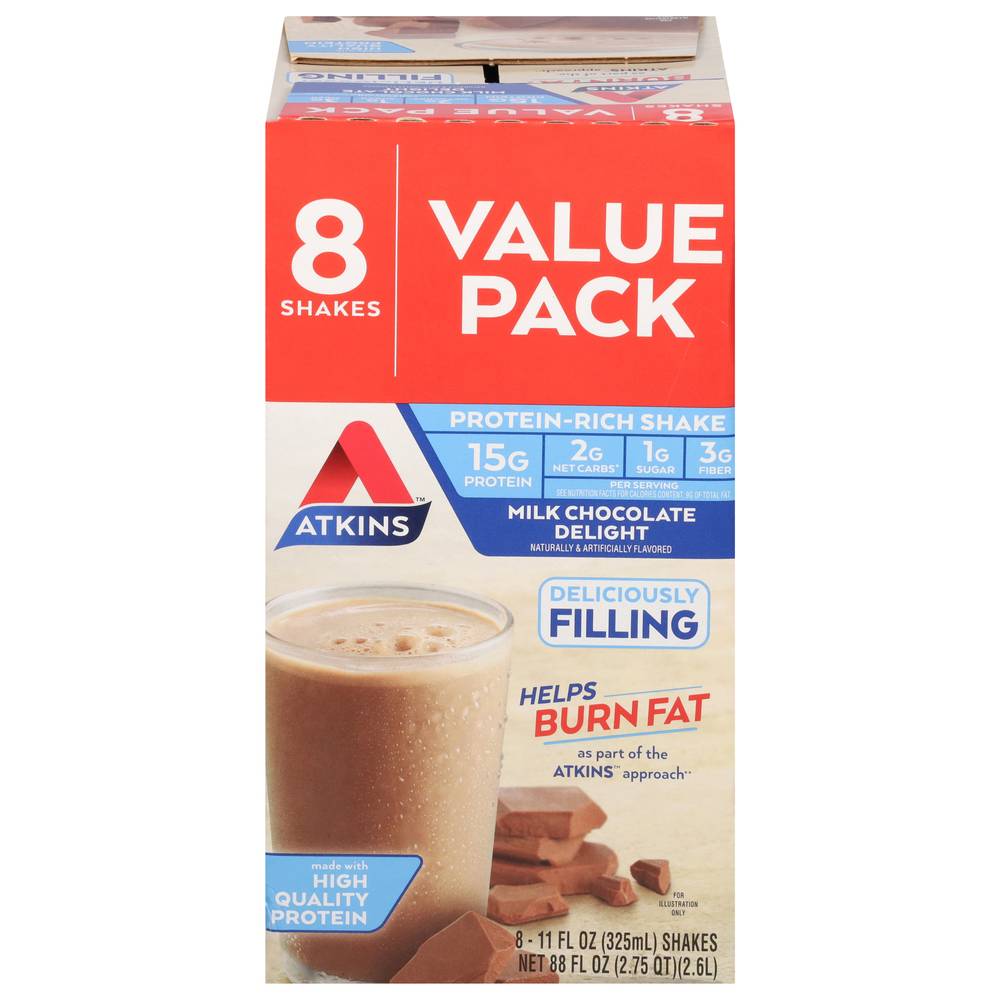 Atkins Protein-Rich Shake Milk Chocolate Delight (8 x 11 fl oz)