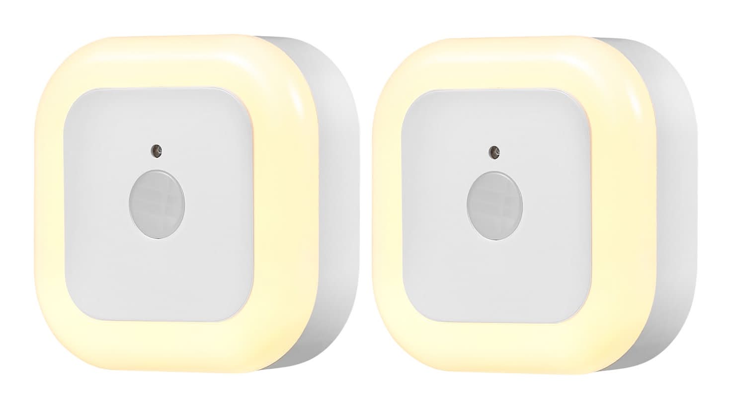 Utilitech 2 -Pack White LED Motion Sensor Auto On/Off Night Light