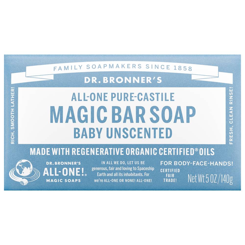Dr. Bronner's Baby Pure-Castile Unscented Bar Soap (5 oz)