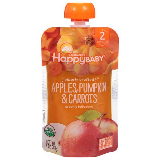 Happy Baby Apples Pumpkin & Carrots Organic Baby Food (4 oz)