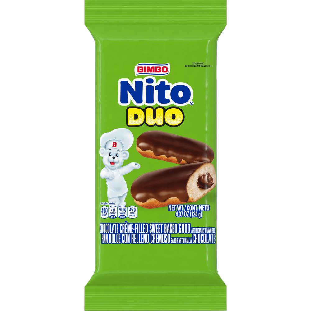 Bimbo Nito Duo Filled Pastry, Chocolate (4.4 oz, 2 ct)