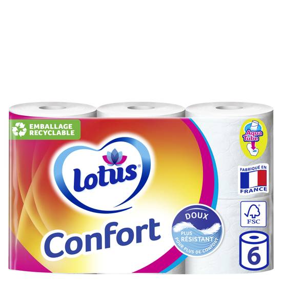 Lotus - Papier toilette confort blanc (6 pièces)