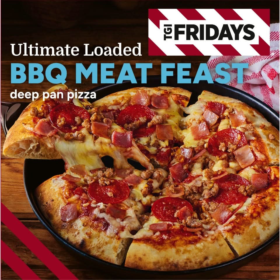 TGI Friday's Ultimate Loaded Bbq Meat Feast Deep Pan Pizza (450g)