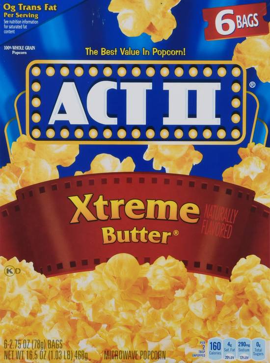 Act Ii Microwave Popcorn Xtreme Butter ( 6 ct )