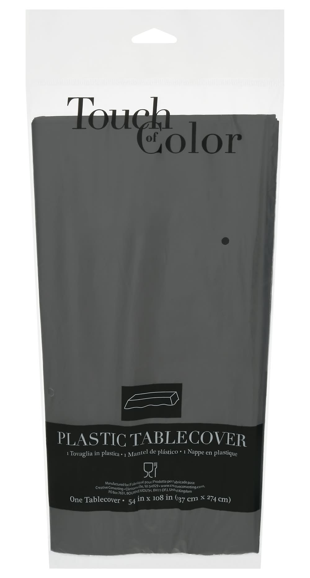 Creative Converting Black Plastic Tablecover (4.5 oz)