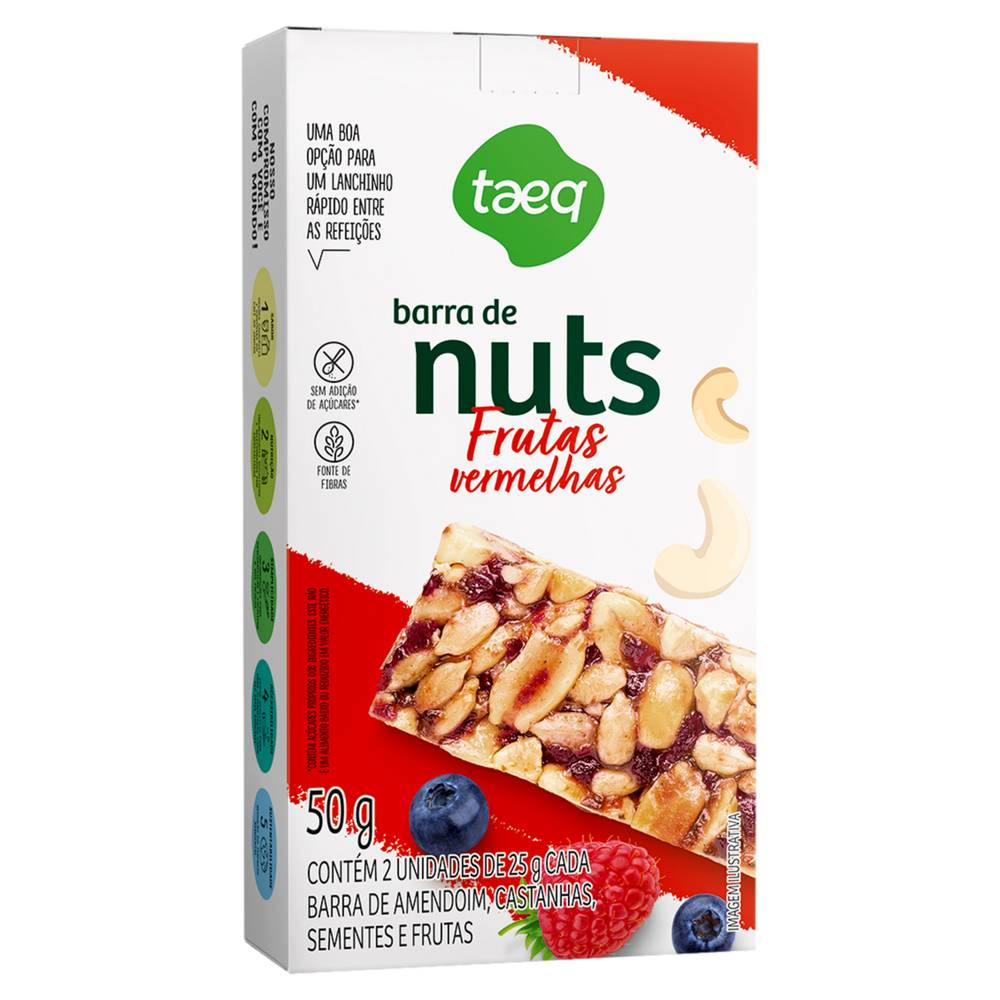 Taeq barra de nuts frutas vermelhas (2 un, 50 g)