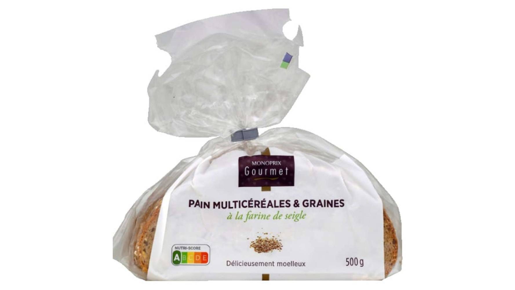 Monoprix Gourmet Pain multicereales et graines farine de seigle Le sachet de 500 g