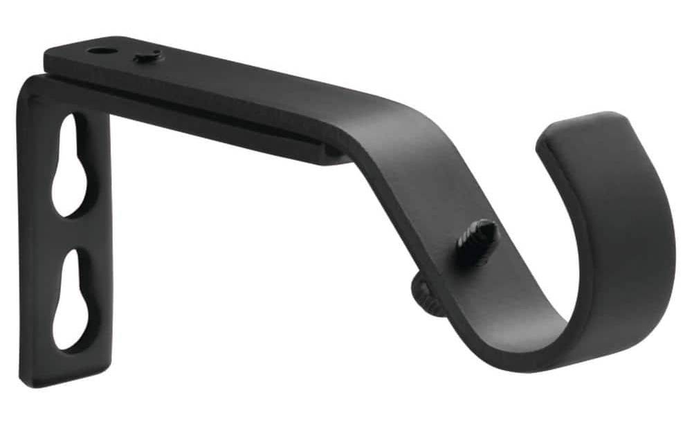 Home Decorators Collection Projection Curtain Rod Bracket, 5 in, Matte Black (2 ct)