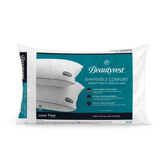 Beautyrest Memory Foam Cluster Jumbo Queen Pillow (2 ct)