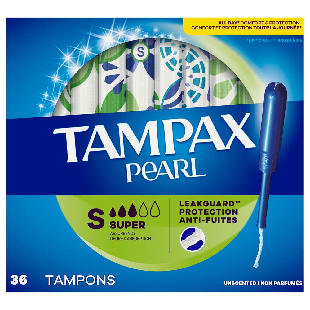 Tampax Pearl Super Tampons (9.6 oz, 36 ct)