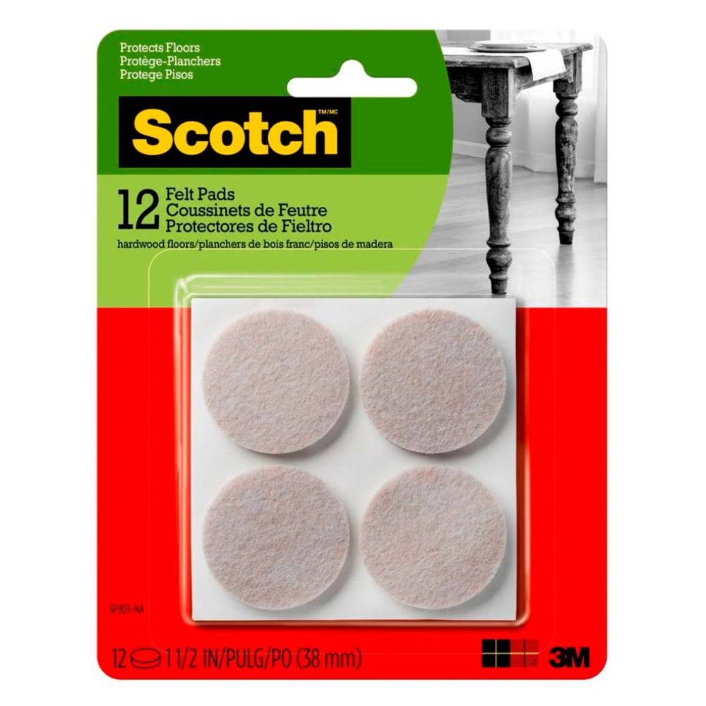 Scotch protectores fieltro beige (paquete 12 piezas)