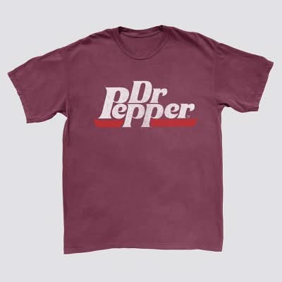 Dr Pepper Short Sleeve Graphic T-Shirt, Men, M, Maroon