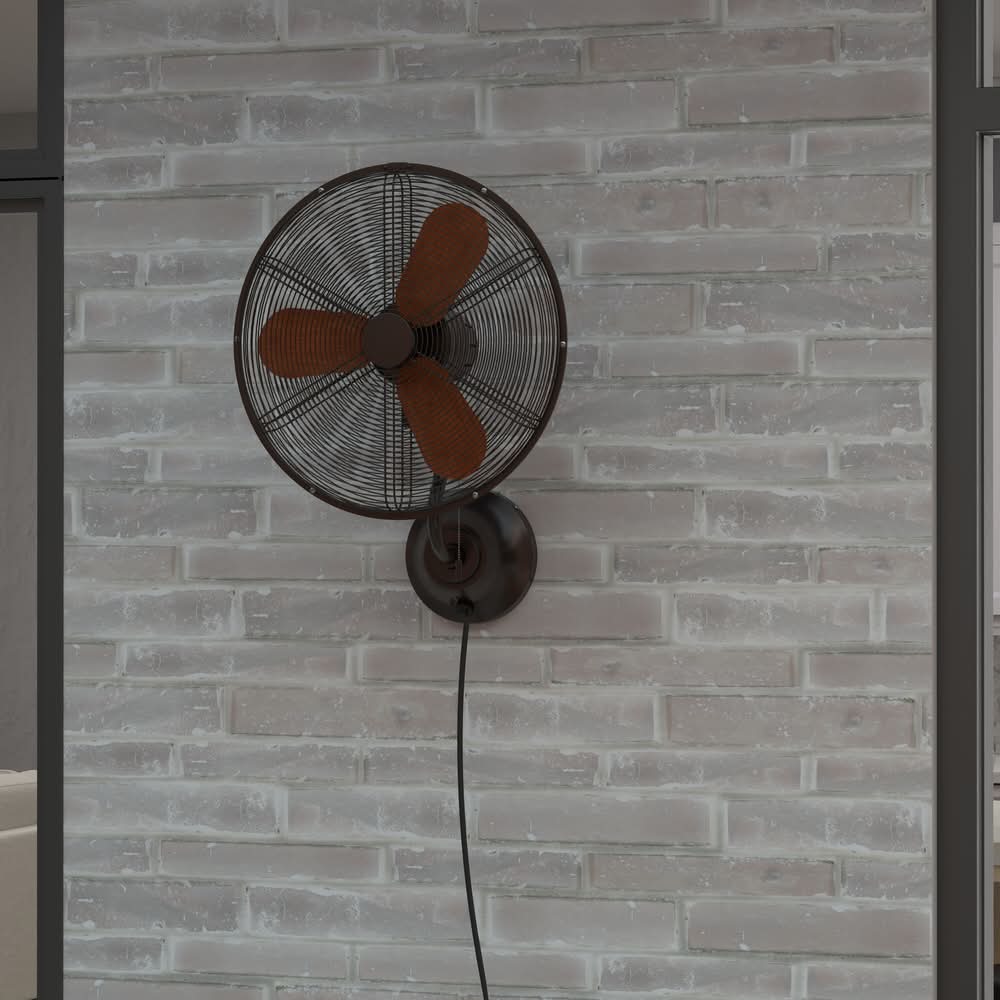 Harbor Breeze Marina Cove 18-in Plug in Oscillation Indoor or Outdoor Bronze Wall Mounted Fan