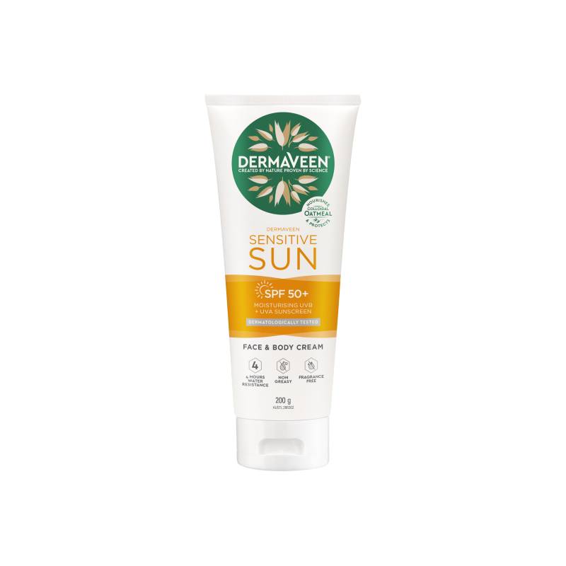 DermaVeen Sensitive Sun SPF50+ Moisturising Face & Body Sunscreen 200g